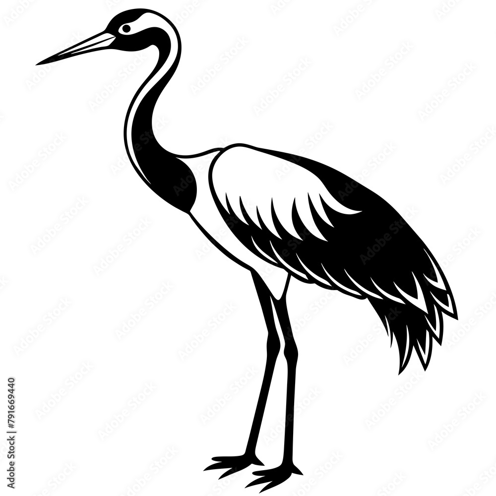 Fototapeta premium heron silhouette isolated on white