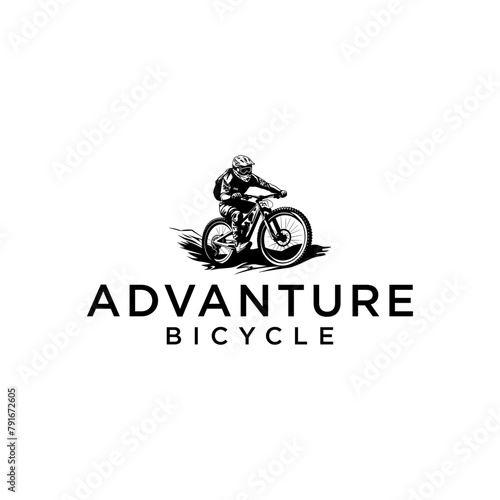 Adventure bycicle logo vector illustration