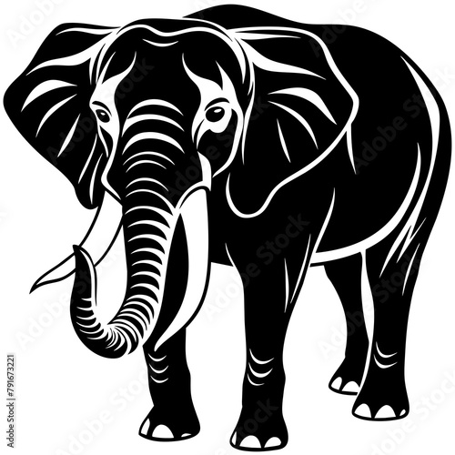 Wallpaper Mural Elephent illustration vector art siilhouettte Torontodigital.ca