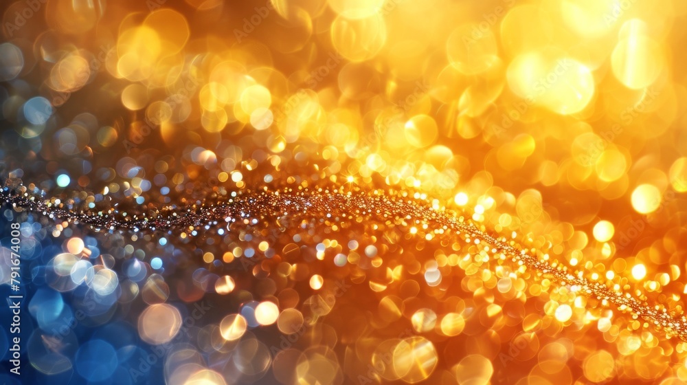 Elegant Gold and Blue Bokeh Background with Sparkles Elegant Gold and Blue Bokeh Background with Sparkles
