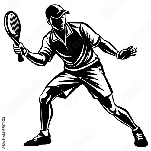 tennis player silhouette vector