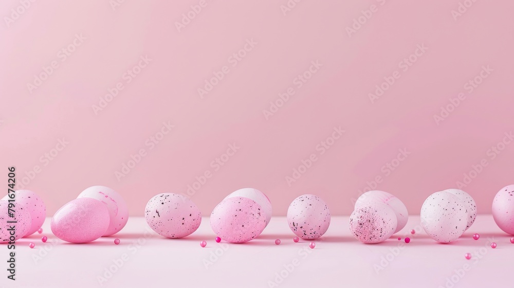 Row of pink and white balloons on pink background Row of pink and white balloons on pink background