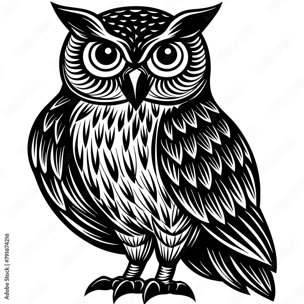 Fototapeta premium owl on a white background