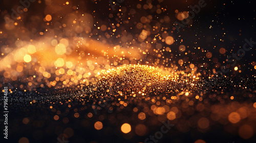 Luxurious golden particle background, abstract graphic poster PPT background © lin