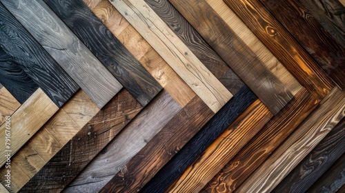 Detailed view of a stack of wooden planks. Ideal for construction and renovation projects