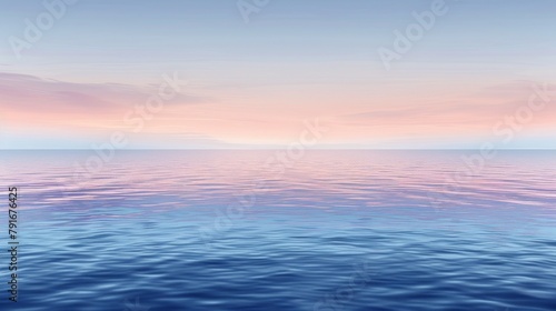 Serene Sunset Colors Over Calm Ocean Waters © Berzey Art