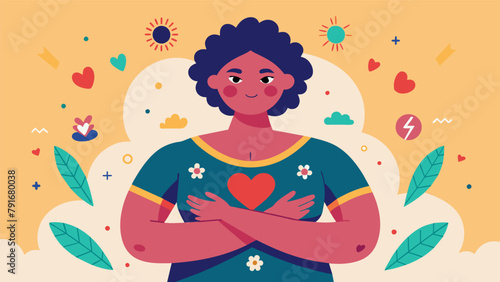 A person struggling with body image creates a selfportrait using positive and empowering words and images promoting selfacceptance and