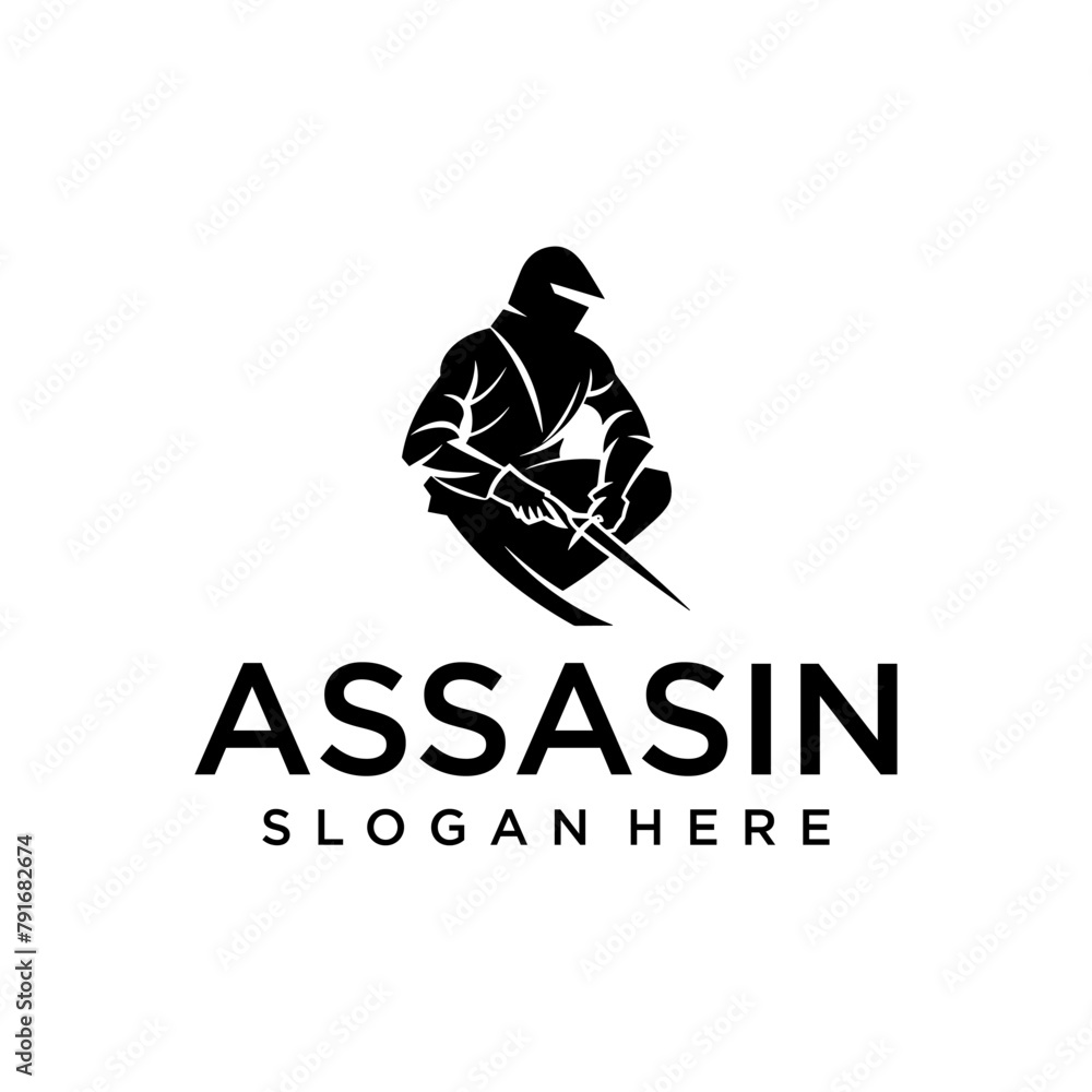 Ninja Assasin, game logo vector illustration