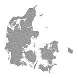 Fredericia Municipality map, administrative division of Denmark. Vector illustration.