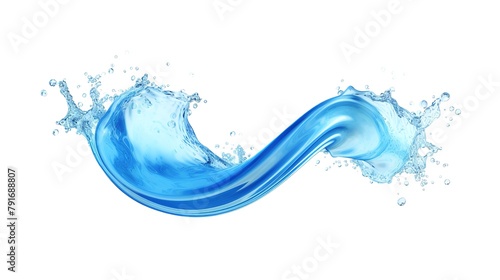 Blue Water Swirl Splash with Bubbles