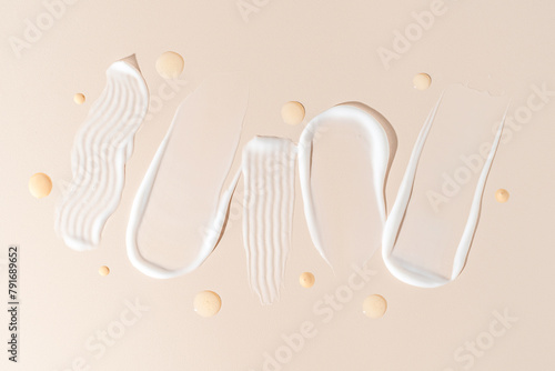 Various cream textures on a neutral background photo