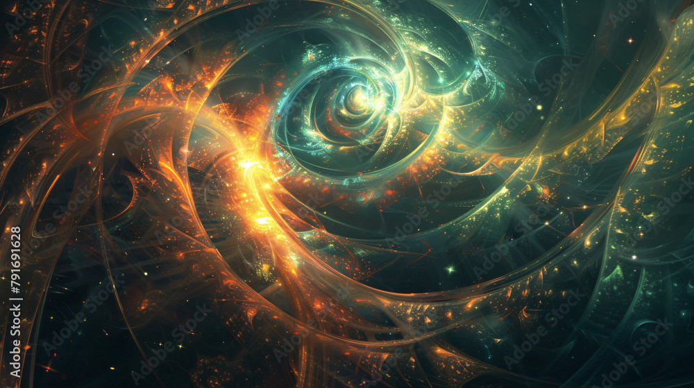 Abstract fractal illustrated background rendered wallpaper