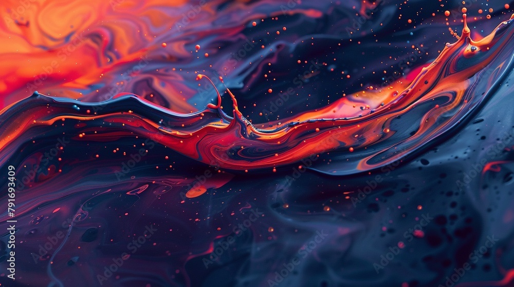 Fluid and dynamic paint splashes merging together, symbolizing the fluidity and interconnectedness of artistic expression.