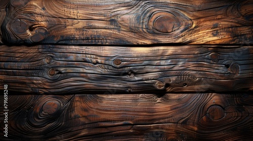 Wooden wall with a prominent knot photo