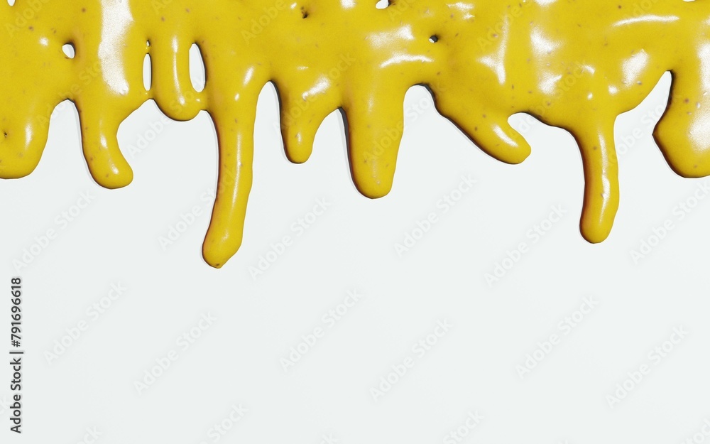 3d render of mustard sauce lines and swirls for food or restaurant kitchen concept 3d render of mustard sauce lines and swirls for food or restaurant kitchen concept