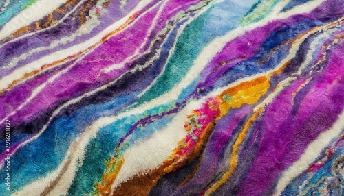 Beautiful mixed colors on a marble look fabric that is soft and velvety. Colorful wavy lines on a smooth textile.