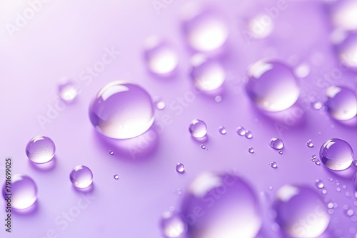 Lavender bubble with water droplets on it, representing air and fluidity. Web banner with copy space for photo text or product, blank empty