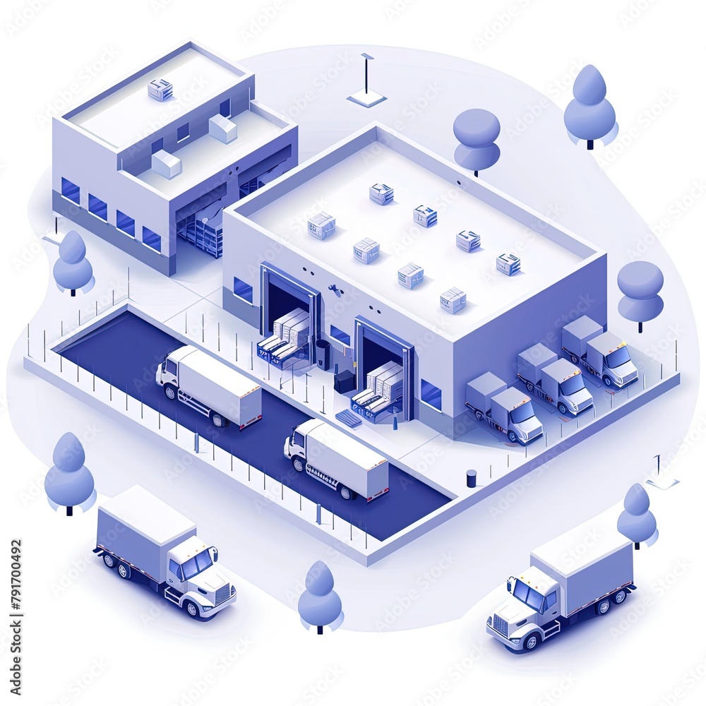 Modern Distribution Hub: Isometric View with Expressive Design,Innovative Logistics Hub: Isometric Perspective with Soft Rounded Features Modern Distribution Hub: Isometric View with Expressive Design,Innovative Logistics Hub: Isometric Perspective with Soft Rounded Features