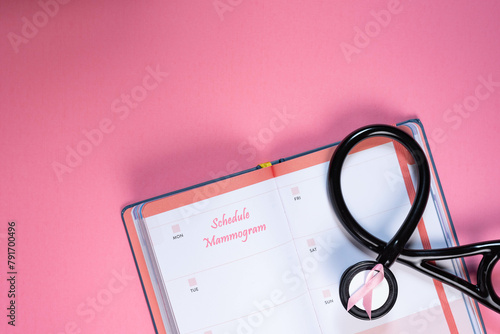 Εκτύπωση καμβά Calendar with schedule mammogram written