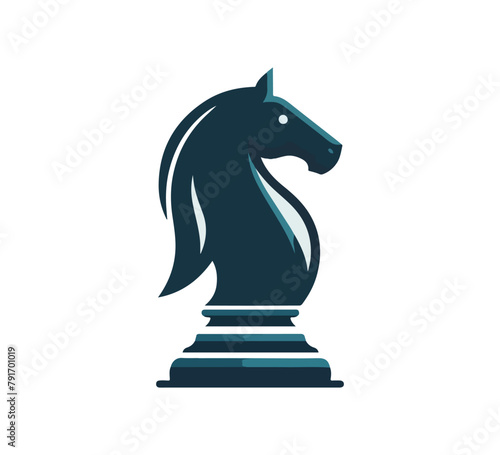 black horse chess piece negative space flat simple