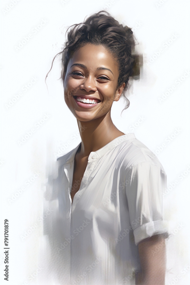 Graceful Smiling African American Woman in Focus Graceful Smiling African American Woman in Focus