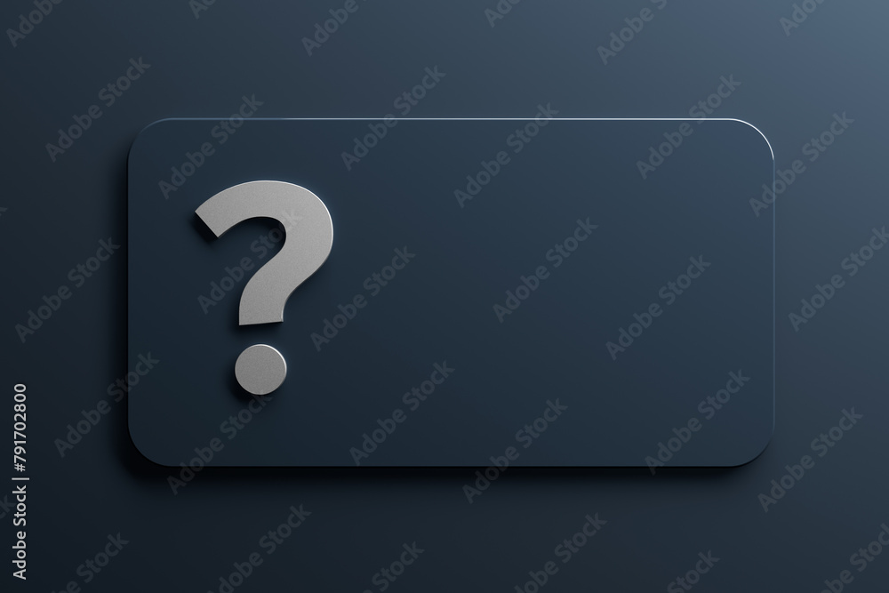 Plate with Question Sign as Question Mark and Free Space for Your Design. 3d Rendering Plate with Question Sign as Question Mark and Free Space for Your Design. 3d Rendering