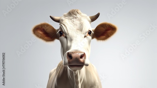 Cow or Bullock Farm Portrait: Looking at Camera
