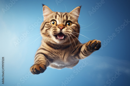 a cat jumping in the air © VSTOCK