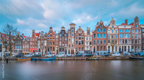 Amsterdam Netherlands - February 26 2019 Canal houses