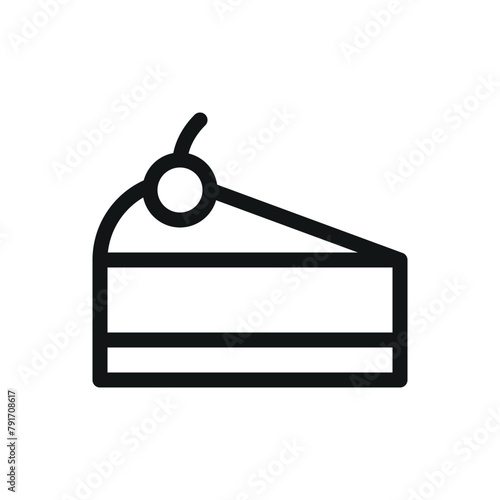 Cheesecake isolated icon, cake slice vector symbol with editable stroke