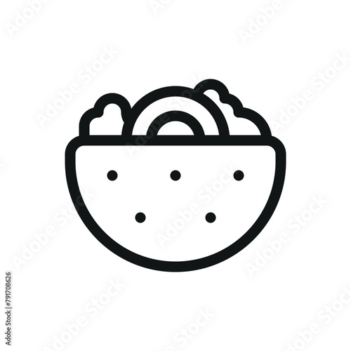 Pita isolated icon, gyros vector symbol with editable stroke