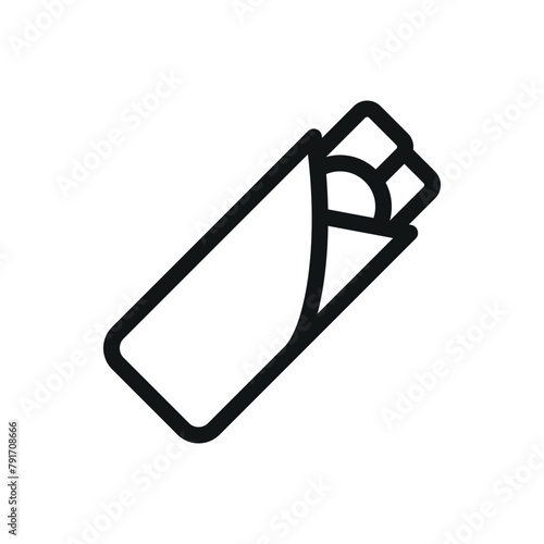 Gyros isolated icon, gyro sandwich vector symbol with editable stroke