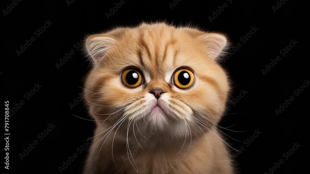 Cute Fluffy Portrait: Scottish Fold Kitty Cat
