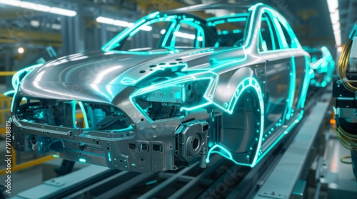 Advanced Car Manufacturing Plant With Automated Machinery