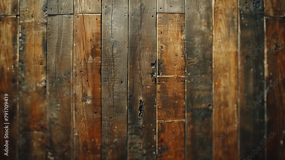 Wood background texture of smooth wooden boards scored and stained with age, hyperrealistic food photography