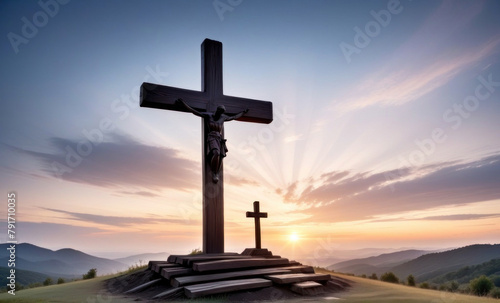 cross in the mountains