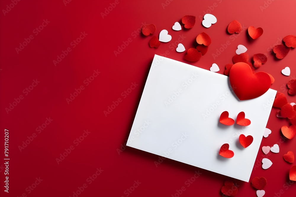 a white envelope with red hearts on it a white envelope with red hearts on it