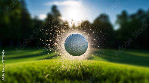 a golf ball exploding in the air