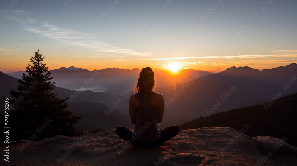 yoga at sunset