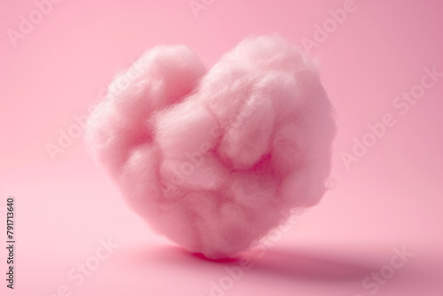 a pink cotton candy in the shape of a heart