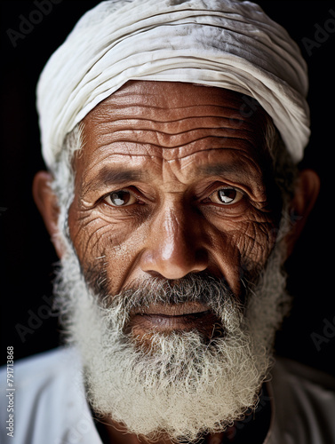 old man barber  dramatic portrait