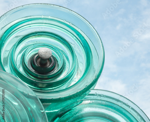 Obraz na płótnie Glass disc insulators. w salonie