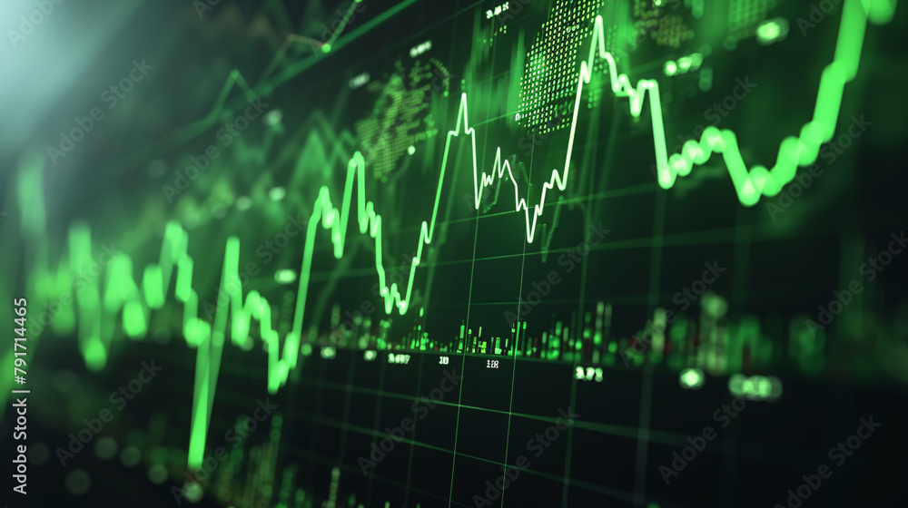 a green graph on a black background