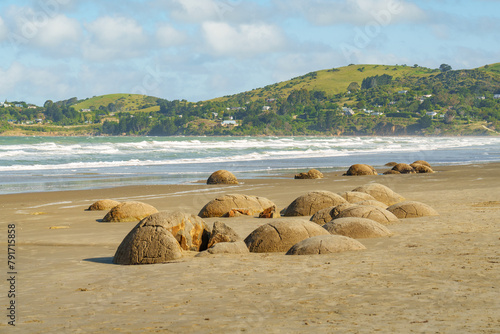 Moeraki Boulders Beach in New Zealand