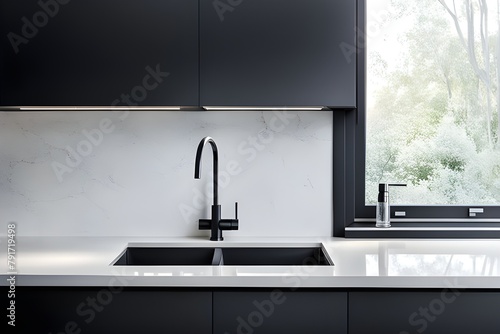 Modern minimalistic kitchen interior 