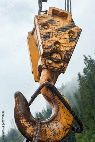 Фотография Metal hook of the industrial crane.
