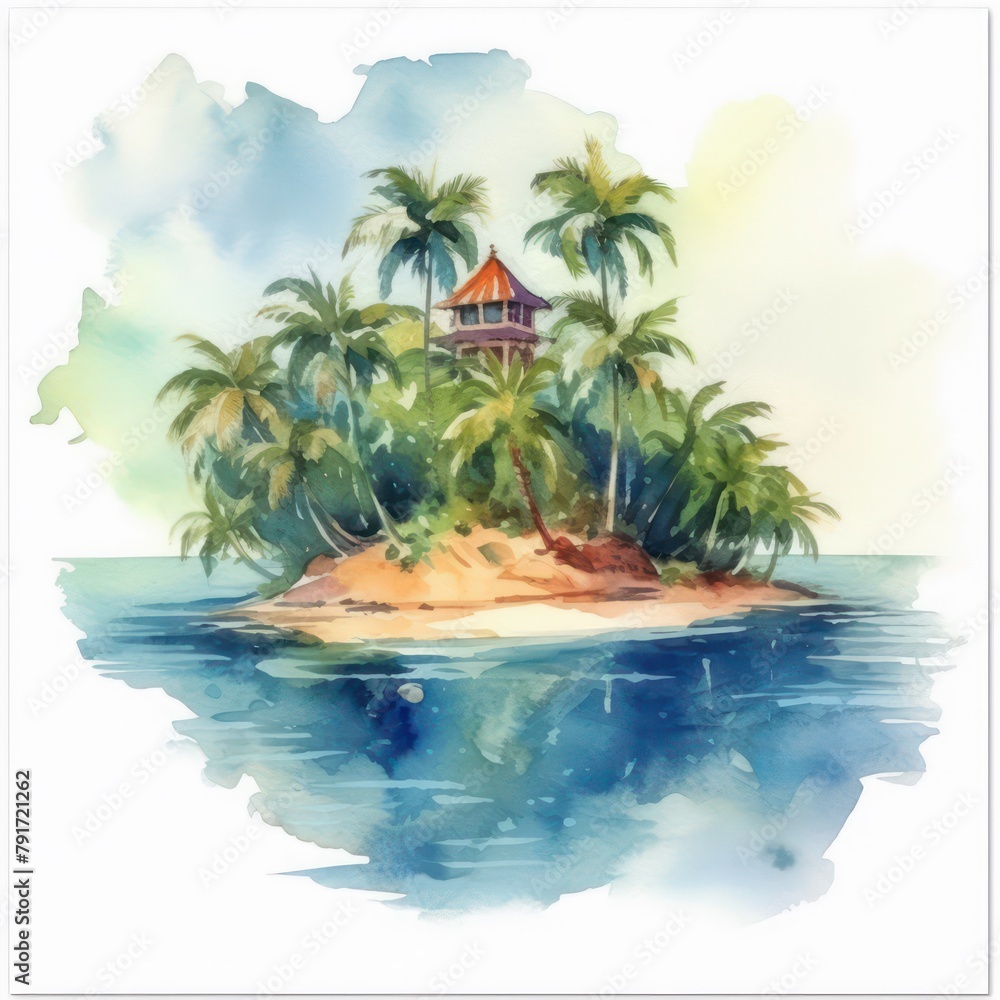 Fototapeta premium tropical island with palm trees