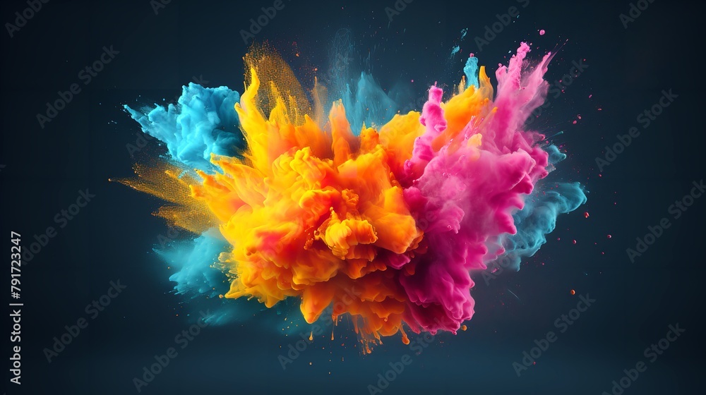 Explosion Splash of Colorful Powder with Freeze Explosion Splash of Colorful Powder with Freeze