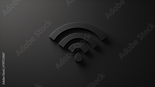a black wifi symbol on a black surface