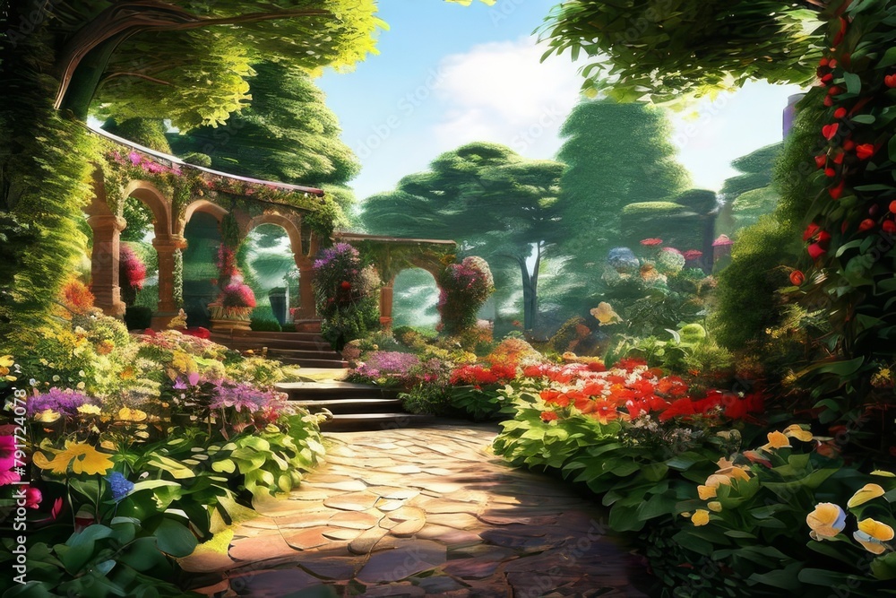 Garden Landscape The backdrop of the scene Garden Landscape The backdrop of the scene